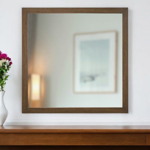 Homeroots - 40" Square Wood Framed Accent Mirror - Image 1