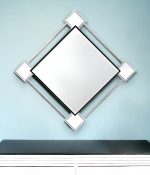 Homeroots - 45" Gray And Black Abstract Metal Framed Accent Mirror