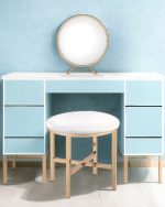 Homeroots - 16" Round Metal Framed Freestanding Mirror