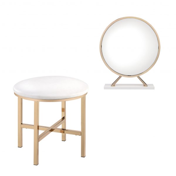 Homeroots - 16" Round Metal Framed Freestanding Mirror - Image 2
