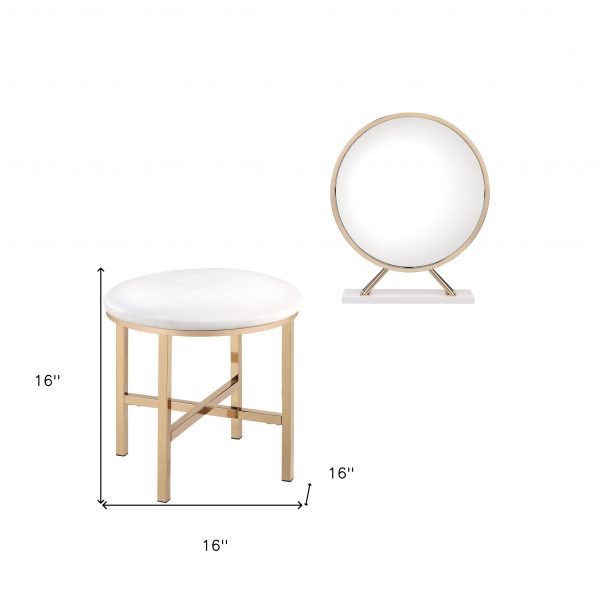 Homeroots - 16" Round Metal Framed Freestanding Mirror - Image 5