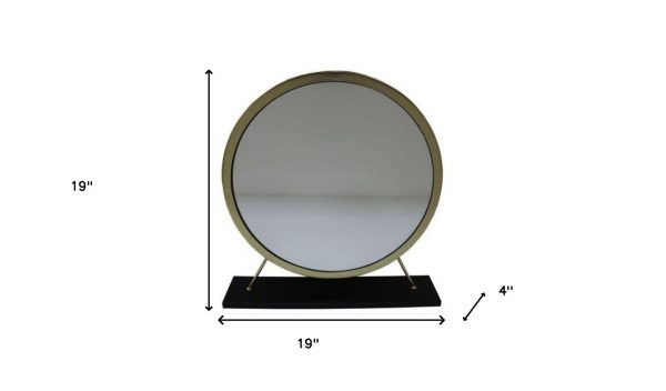Homeroots - 19" Brass Round Metal Framed Freestanding Mirror - Image 6