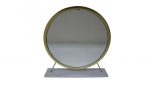 Homeroots - 19" Brass Round Metal Framed Freestanding Mirror - Image 3