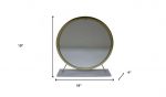 Homeroots - 19" Brass Round Metal Framed Freestanding Mirror - Image 6