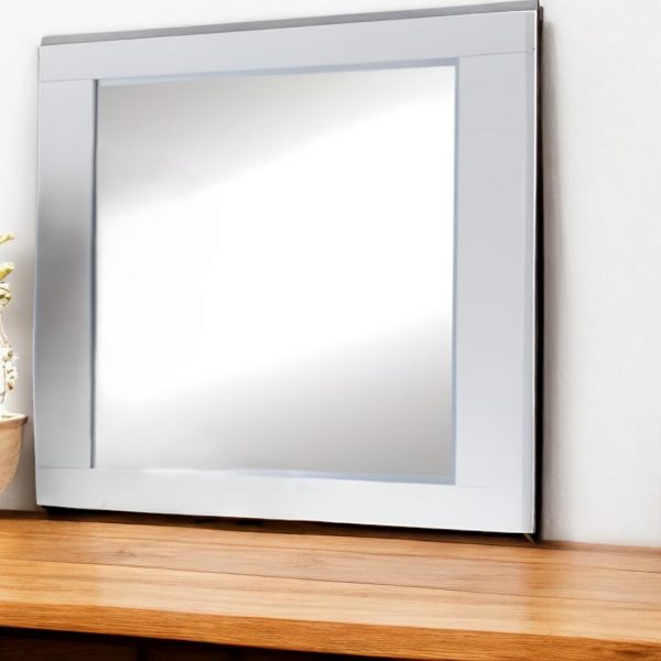 Homeroots - 37" White Wood Framed Mounted Dresser Mirror - Image 1