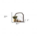 Homeroots - 37" Espresso Abstract Wood Framed Mounted Dresser Mirror - Image 8