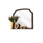 Homeroots - 37" Espresso Abstract Wood Framed Mounted Dresser Mirror - Image 4