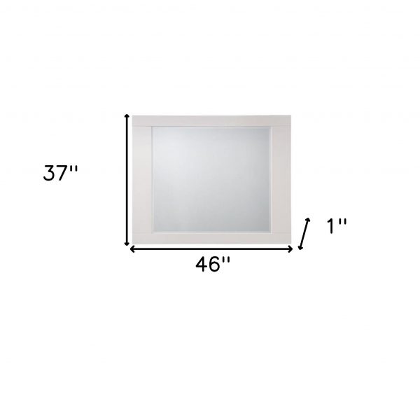Homeroots - 37" White Square Wood Framed Mounted Dresser Mirror - Image 5