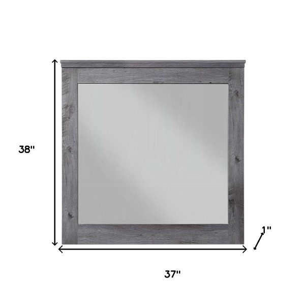 Homeroots - 38" Square Wood Framed Mounted Dresser Mirror - Image 5