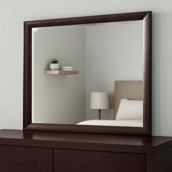 Homeroots - 36" Merlot Wood Framed Mounted Dresser Mirror - Image 1