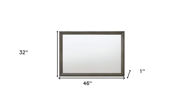 Homeroots - 32" Gray Wood Framed Mounted Dresser Mirror - Image 6