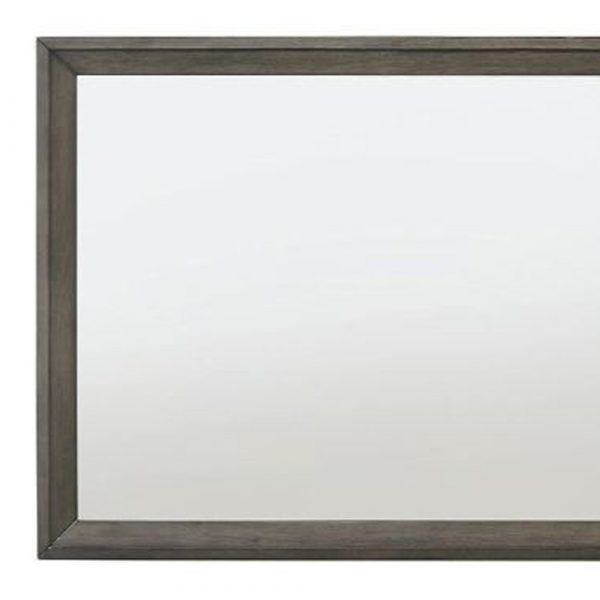 Homeroots - 32" Gray Wood Framed Mounted Dresser Mirror - Image 4