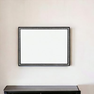 Homeroots - 35" Black Wood Framed Mounted Dresser Mirror