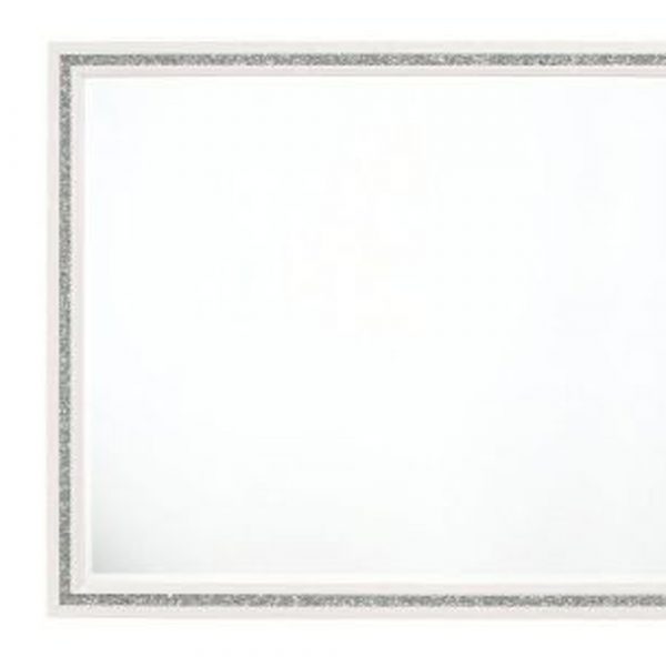 Homeroots - 35" White Wood Framed Mounted Dresser Mirror - Image 5