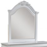 Homeroots - 43" White Crowned Top Wood Framed Mounted Dresser Mirror - Image 2