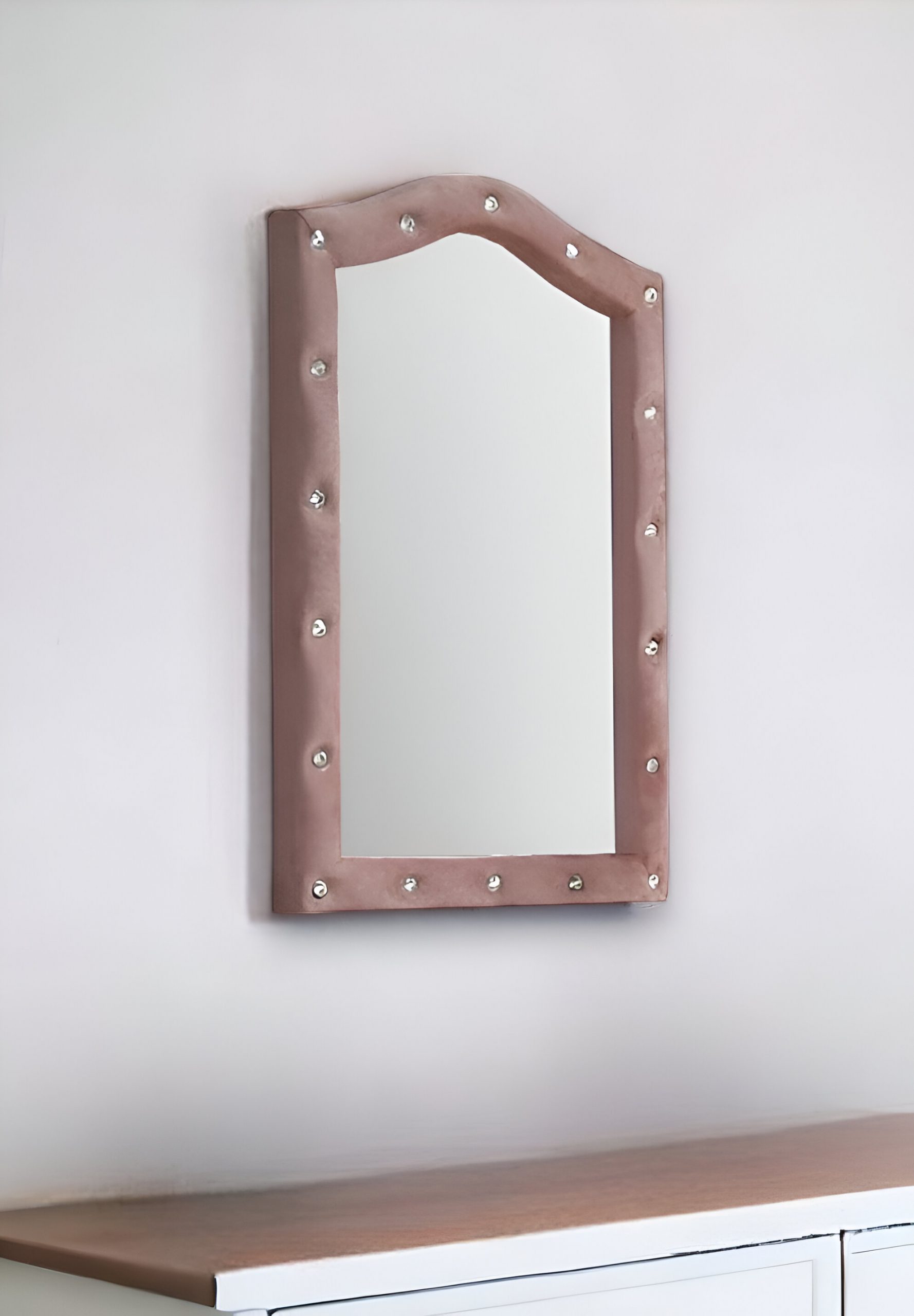 486461_7_QZe20LEU Homeroots - 30" Pink Abstract Wood Framed Mounted Dresser Mirror - Image 1