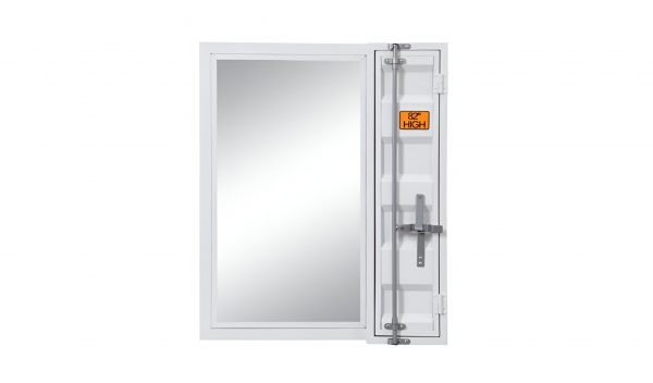 Homeroots - 32" White Metal Framed Mounted Dresser Mirror - Image 2