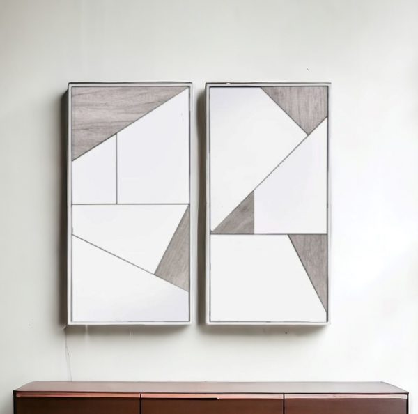 Homeroots - Set of Two Natural Metal Framed Accent Mirror - Image 1