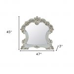 Homeroots - 45" White Abstract Wood Framed Mounted Dresser Mirror - Image 5