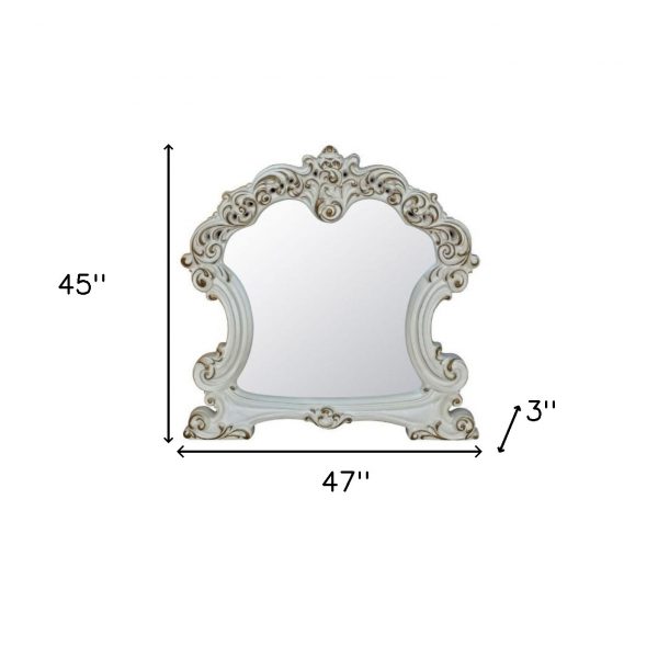 Homeroots - 45" White Abstract Wood Framed Mounted Dresser Mirror - Image 5