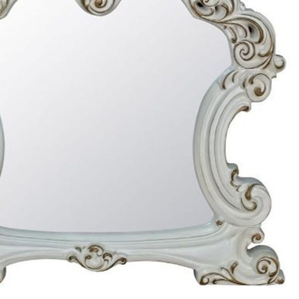 Homeroots - 45" White Abstract Wood Framed Mounted Dresser Mirror - Image 4