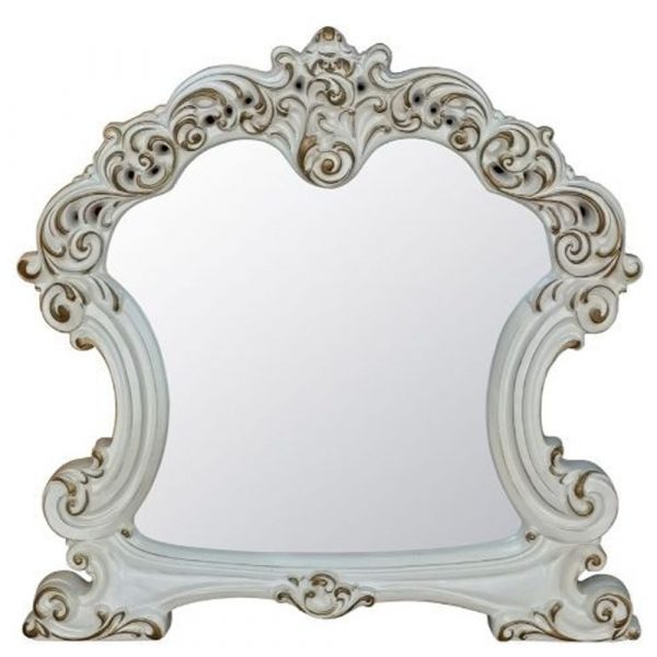 Homeroots - 45" White Abstract Wood Framed Mounted Dresser Mirror - Image 3