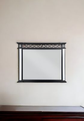 Homeroots - 42" Gunmetal Wood Framed Mounted Dresser Mirror