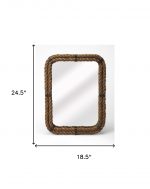 Homeroots - 25" Brown Framed Accent Mirror - Image 4