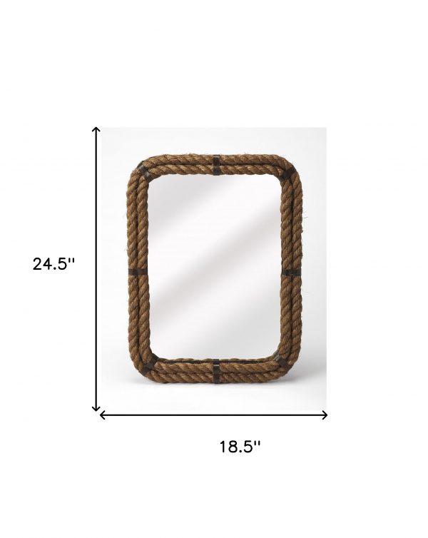 Homeroots - 25" Brown Framed Accent Mirror - Image 4
