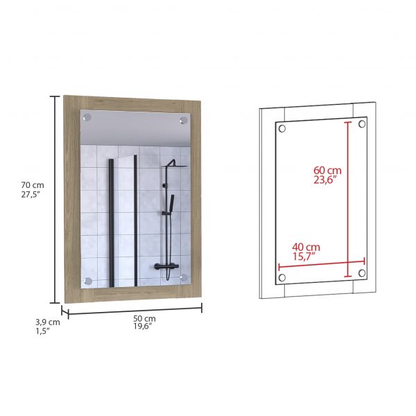 Homeroots - 28" Wood Framed Bathroom Vanity Mirror - Image 8