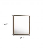 Homeroots - 40" Brown Wood Framed Accent Mirror - Image 6