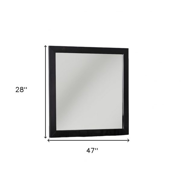 Homeroots - 28" Dark Brown Solid Wood Framed Accent Mirror - Image 5