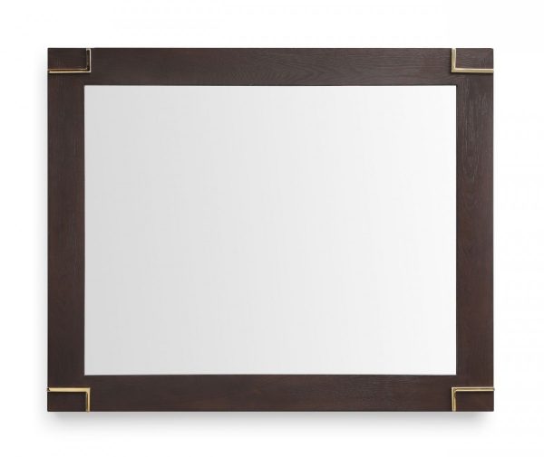 Homeroots - 33" Brown and Gold Wood Framed Accent Mirror - Image 2