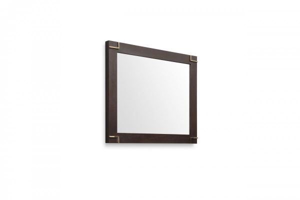 Homeroots - 33" Brown and Gold Wood Framed Accent Mirror - Image 3