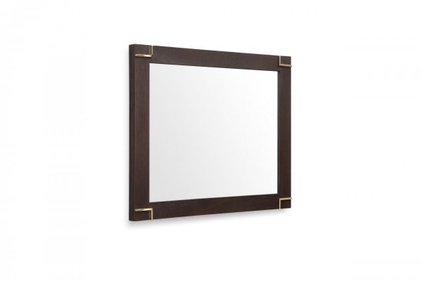 Homeroots - 33" Brown and Gold Wood Framed Accent Mirror - Image 4