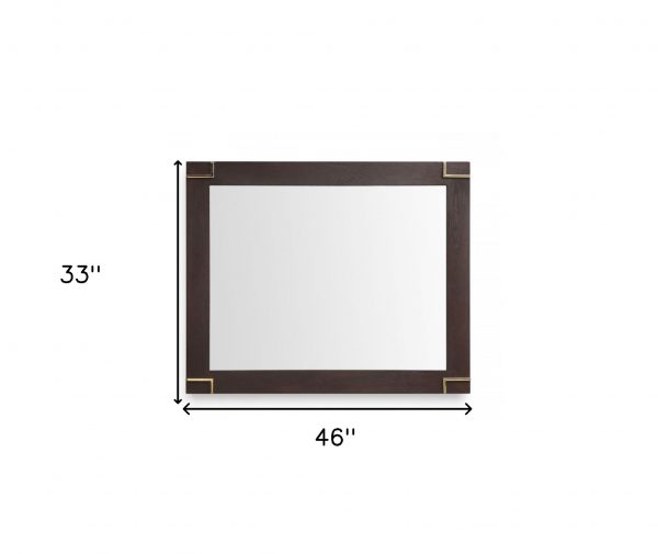 Homeroots - 33" Brown and Gold Wood Framed Accent Mirror - Image 7