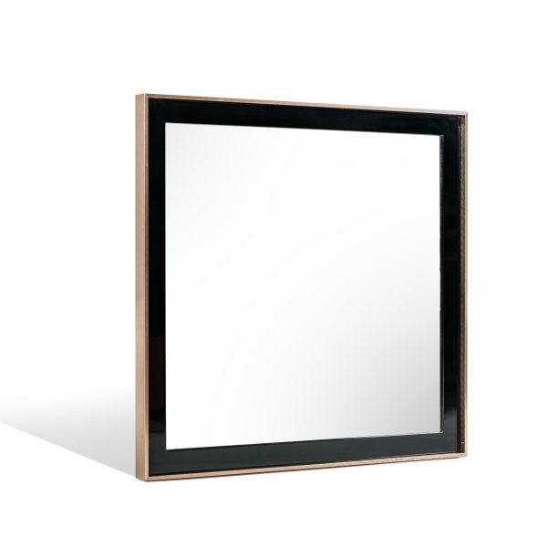 Homeroots - 39" Rose Gold and Black Wood and Metal Framed Accent Mirror - Image 3