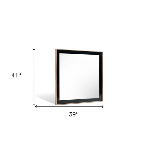 Homeroots - 39" Rose Gold and Black Wood and Metal Framed Accent Mirror - Image 5