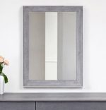 Homeroots - 40" Gray and Silver Wood and Metal Framed Accent Mirror