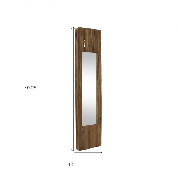 Homeroots - 40" Brown Wood Framed Accent Mirror - Image 5