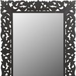 Homeroots - 47" Black  Floral Carved Solid Wood Framed Accent Mirror - Image 7