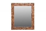 Homeroots - 46" Brown Solid Wood Geometric Starburst Framed Accent Mirror