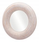 Homeroots - 32" Beige Round Framed Accent Mirror - Image 2