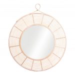 Homeroots - 37" Natural Round Framed Accent Mirror - Image 6