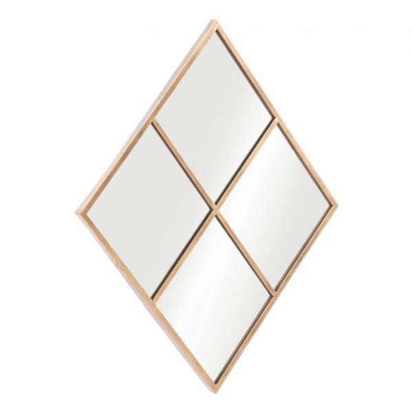 Homeroots - 41" Gold Diamond Steel Framed Accent Mirror - Image 5