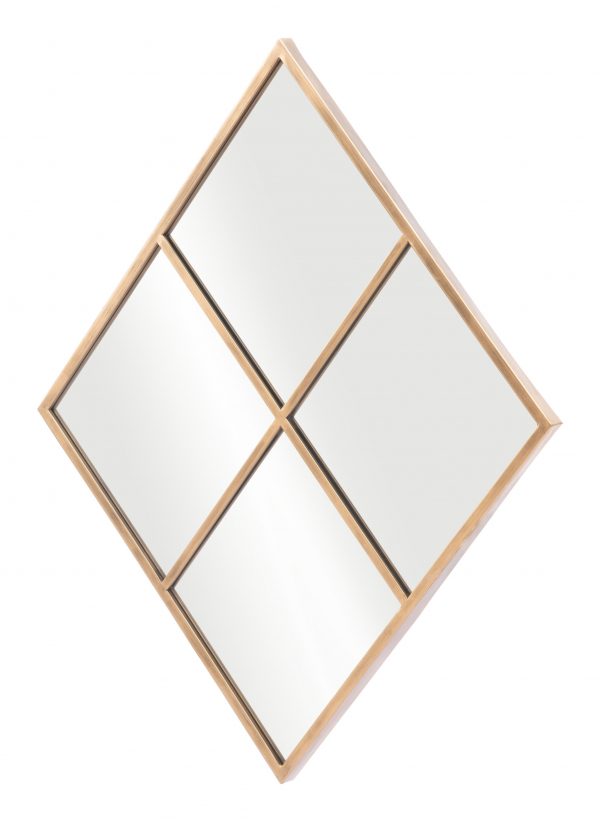 Homeroots - 41" Gold Diamond Steel Framed Accent Mirror - Image 2