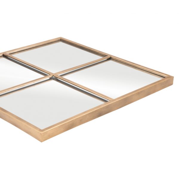 Homeroots - 41" Gold Diamond Steel Framed Accent Mirror - Image 4