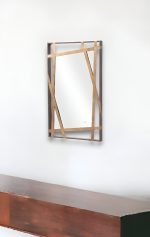 Homeroots - 32" Gold And Black Steel Framed Accent Mirror - Image 2