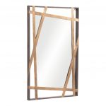 Homeroots - 32" Gold And Black Steel Framed Accent Mirror - Image 4