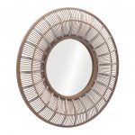 Homeroots - 32" Brown Round Accent Mirror - Image 5